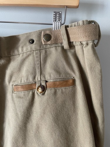 Vintage Orvis Zambezi Cargo Safari Canvas Trousers Pants W36 Cotton Faux Leather - Picture 12 of 15