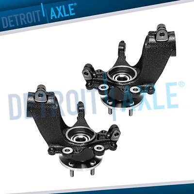 Pair Front Steering Knuckles Wheel Hub Bearing Assembly for 2012-2018 Ford Focus