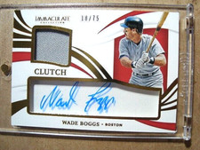 2021 Wade Boggs Immaculate Clutch Autograph Game-Used Jersey/Patch /75 MINT 🔥🔥