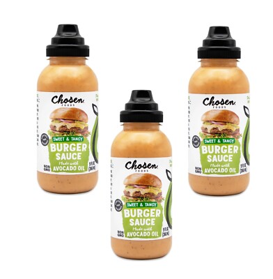 Chosen Foods Burger Sauce, 9 oz Bottle (3-Pack)   Creamy Avocado Oil-Based Sauce