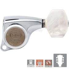 NEW Gotoh SGL510Z-P7 MGT Locking Tuning Keys, 21:1 Ratio Set PEARL 3x3 - CHROME