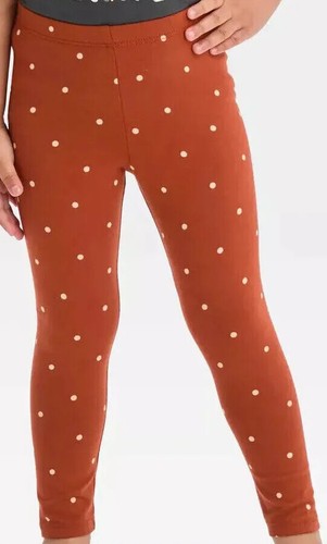 NWT Girl's Cat & Jack Leggings Plaid Orange Dot XS, S, M, XXL - Picture 3 of 8