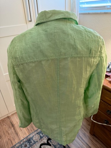 Basler Button-Up textured Linen Flax Jacket Blazer lagenlook Casual Wear M EU 4O - Picture 5 of 14