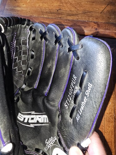 Rawlings Black Baseball Glove ST1200FPUR 12in RHT Youth Purple Nice Free Ship - Picture 9 of 15