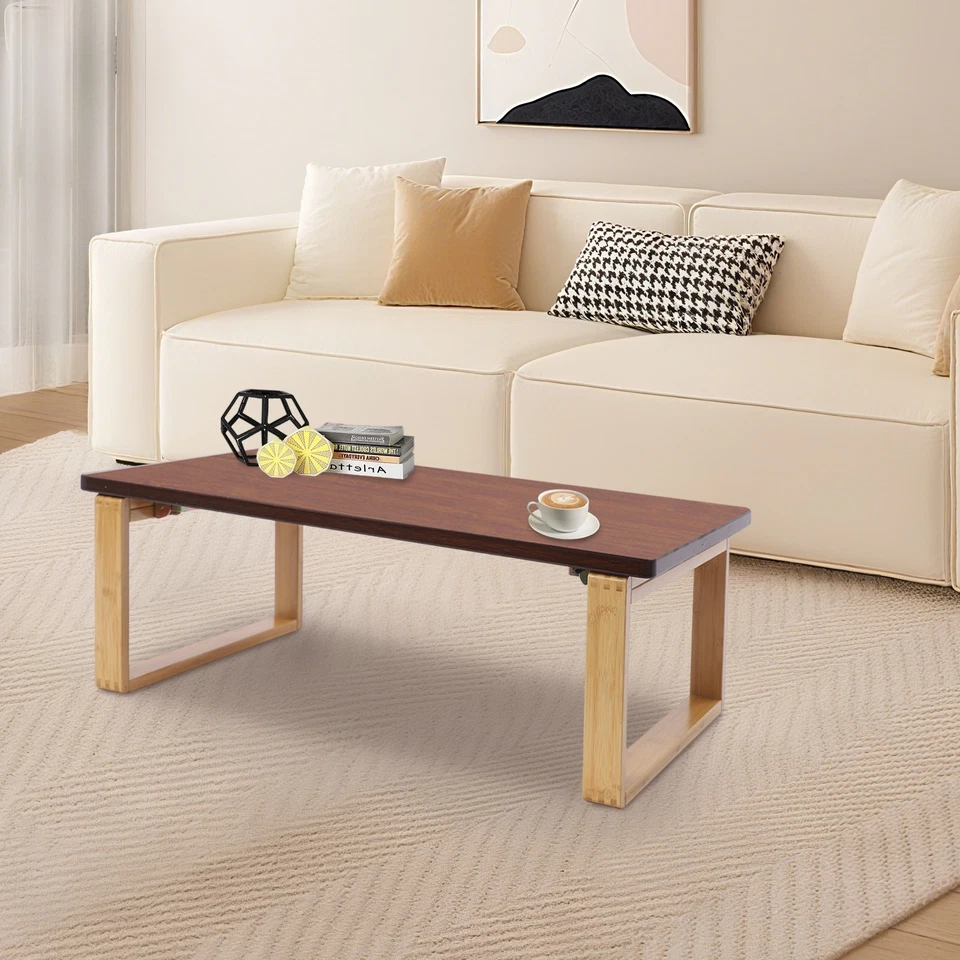 Klappbarer Couchtisch, Beistelltisch aus Bambus, Bodentisch für das Wohnzimmer - Bild 2 von 4
