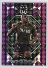 2023 Panini Mosaic Rookies Purple Mosaic Prizm 23/49 Colby Wooden #303 6o3