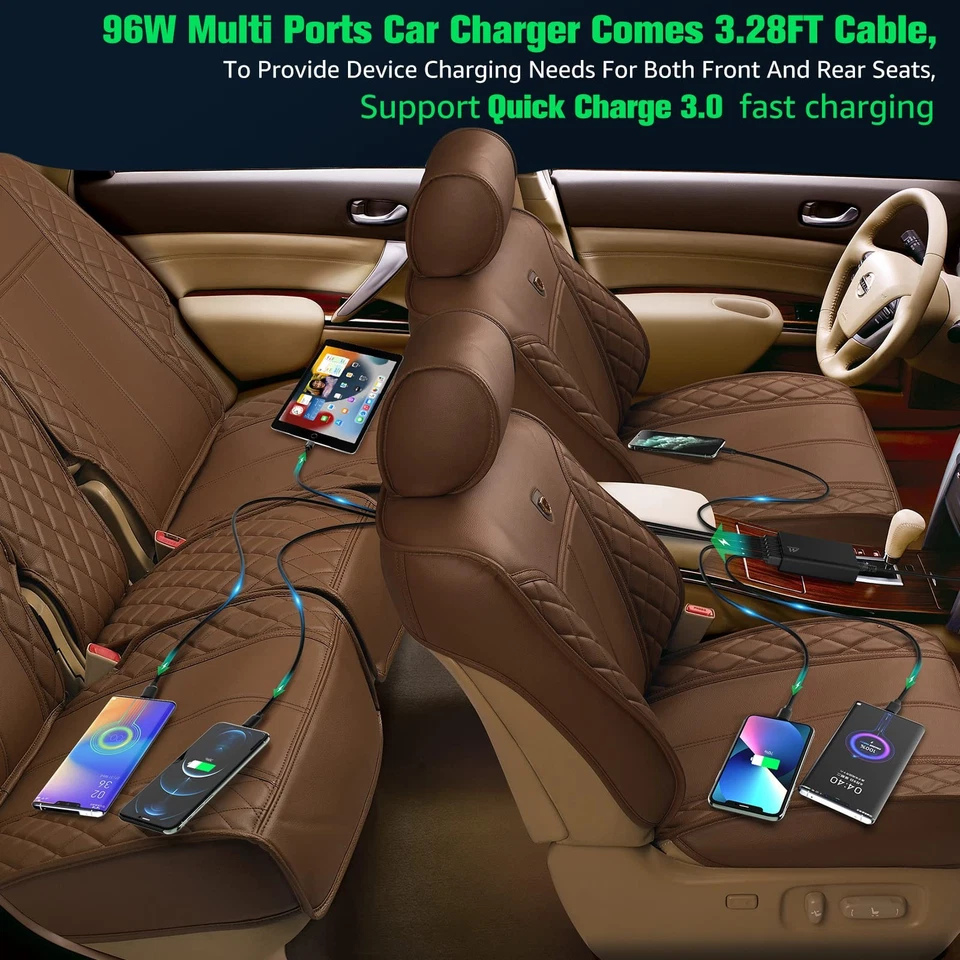 Multi Ports USB Car Charger, 96W 6 Port QC3.0 Fast Adapter Multiple Ports, wi... - Image 3 of 4