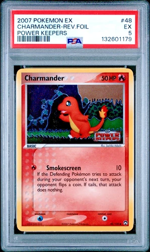 PSA 5 2007 Pokemon EX Power Keepers Charmander STAMPED Reverse Holo Foil 48/108
