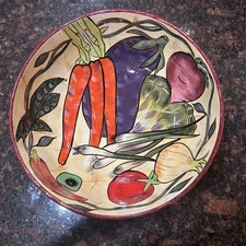 Rare Certified International Linda Jacque Vegetable Serving Bowl 13" Serve Ware