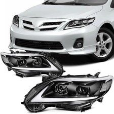 Pair of LED DRL Headlight Assembly for Toyota Corolla 2011-2013 Projector Headla