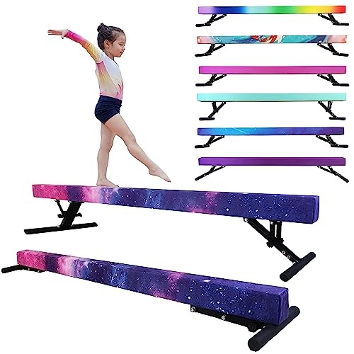 Balance Beam for Kids 8FT Gymnastics Beam,Adjustable 7"-17" Magic Star