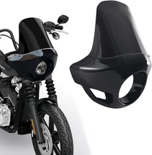 5.75" Headlight Fairing Mask w/ 17" Windshield For Harley Touring 35-49mm Forks