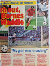ENGLAND  AUTOGRAPHED MAGAZINE PICTURE BY WADDLE, BARNES, WALLACE AND LINEKER.