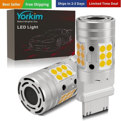 Canbus 3157 Turn Signal Light Bulbs, Anti Hyper Flash, 3156 LED Bulb Amber wi...
