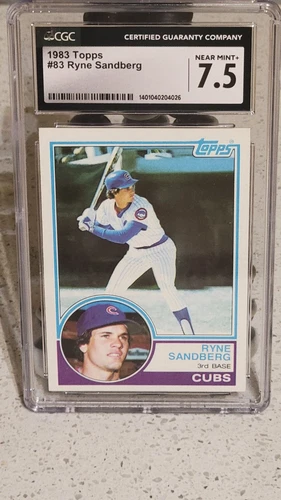 1983 Topps Ryne Sandberg CGC 7.5 Rookie Card, Chicago Cubs