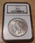 1925 Peace Silver Dollar NGC MS64 U.S. Mint Philadelphia $1 Mint State Condition