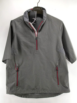 NWT Zero Restriction Mens Med Gray Power Torque 1/2 Sleeve 1/4 Zip Windshirt