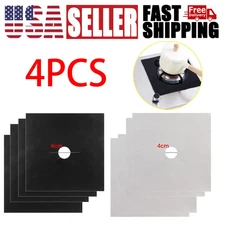 4pcs Kitchen Gas Range Stove Top Burner Cover Guard Protector Reusable Non-stick