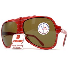 Vintage CEBE 769 ALPINE CRAFTS Sunglasses - France 1980s - ORIGINAL - Red/Brown