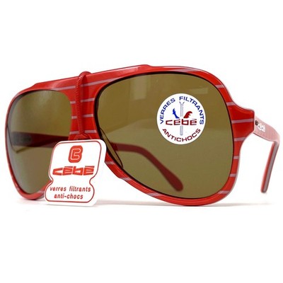 Vintage CEBE 769 ALPINE CRAFTS Sunglasses - France 1980s - ORIGINAL - Red/Brown