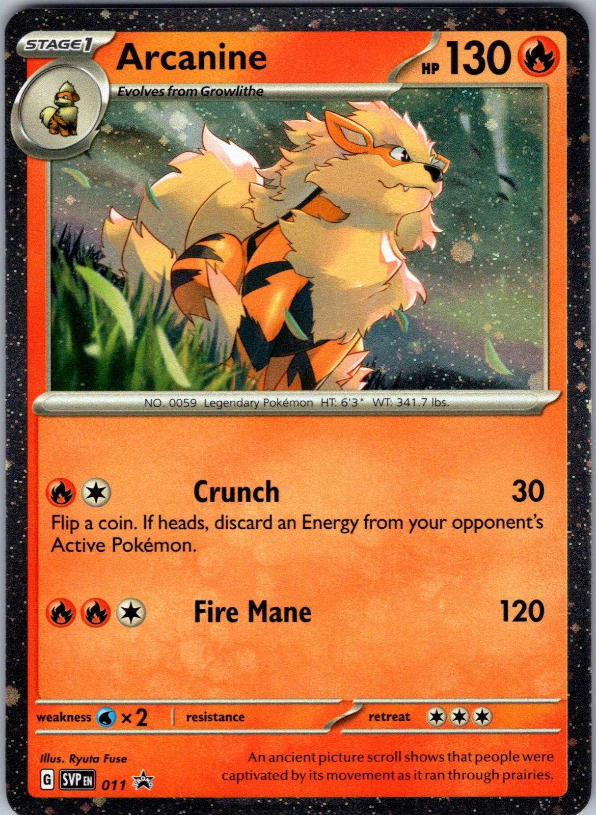 Arcanine 011 Holo Promo Scarlet & Violet Promo Pokemon Near Mint
