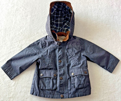 Zara Baby Boy Outerwear Collection Winter Coat Navy 9/12 Mo Liner Elbow Patches
