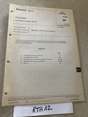 Renault Technical Note 1985 Espace Waterproofing After Car Collision