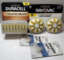 Bundles Aid Hearing Batteries Rayovac Size 10, Duracell Size 10& Energizer 1632
