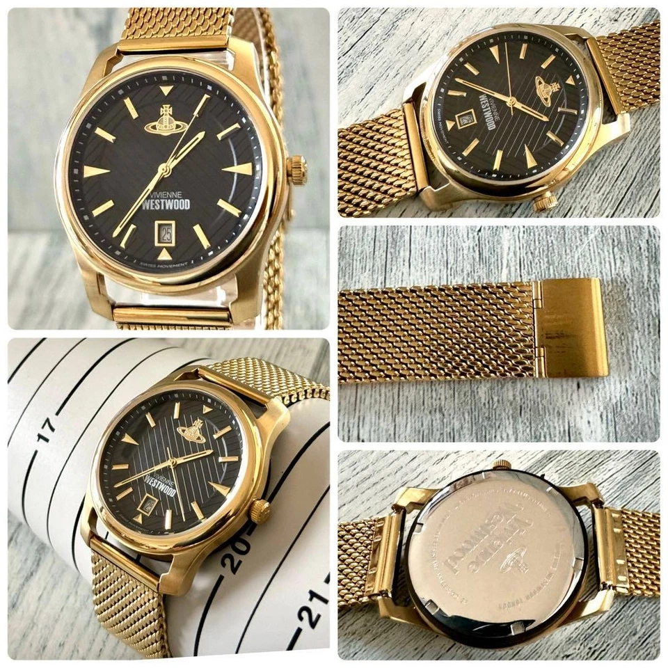 Мужские наручные часы Vivienne Westwood VV185BKGD с сетчатым ремешком и замененным аккумулятором - Изображение 2 из 4