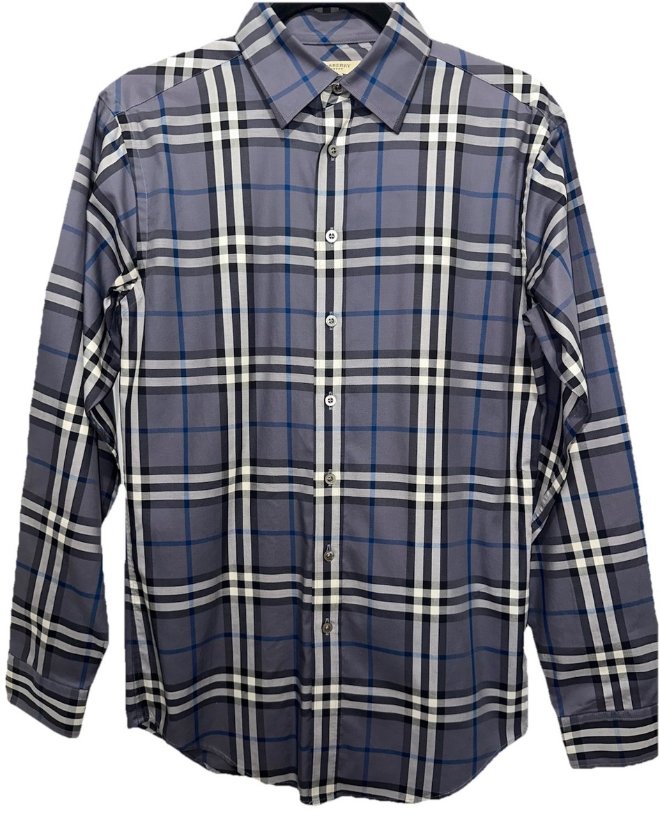Authentic Burberry London Men's Nova Check Plaid Long Sleeve