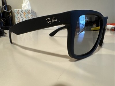 RAY-BAN RB4165 JUSTIN 622/6G FRAME MATTE BLACK LENSES GRAY MIRROR SILVER #23