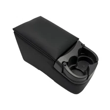 Black Universal Truck Bench Seat Console with Cup Holders