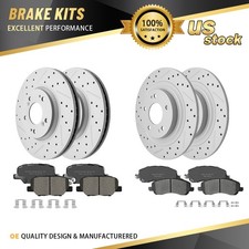 11.57' Front 11.89'' Rear Disc Brake Rotors +Pads for Mitsubishi Outlander Sport
