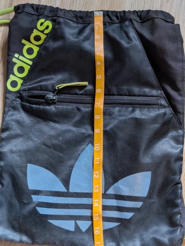 Adidas Reversible Drawstring Backpack Sackpack 14x18" Black Volt Yellow 3-Stripe - Bild 6 von 9