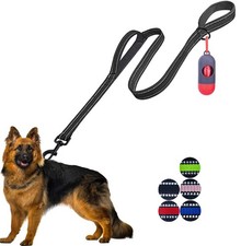 Heavy Duty Double Handle Dog Leash 5 Ft Padded Reflective Rope Small Large