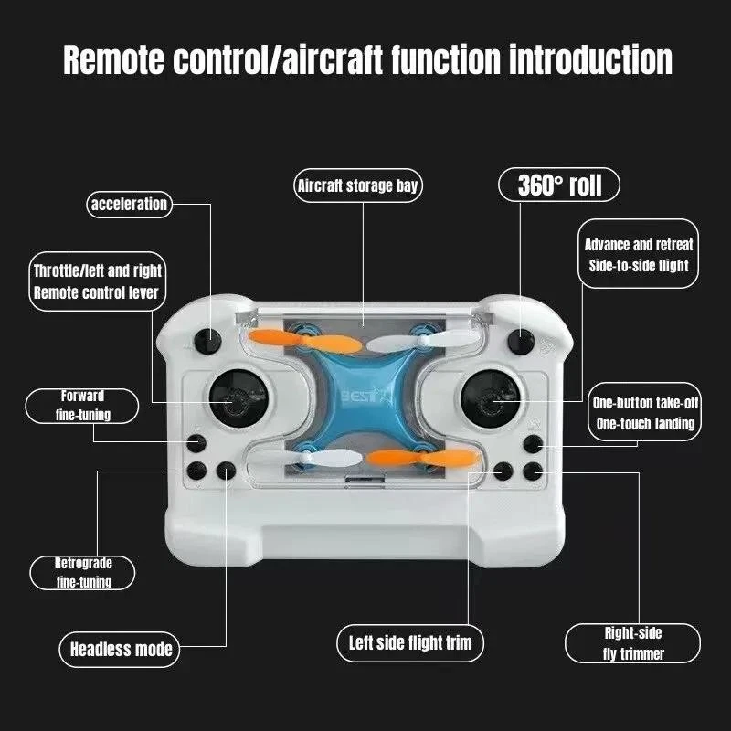 Mini Drone Cuadricóptero Control Remoto Juguete para Niños - Micro Aeronaves Altura Fija Foto 4 de 4