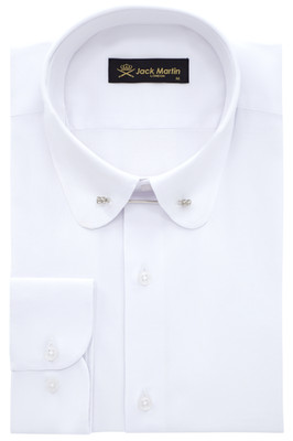 Jack Martin Mens Club Pin Collar Long Sleeve Vintage Twill Dress Shirt For Men