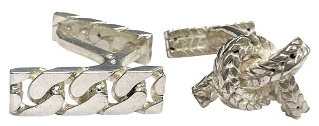 HERMÈS Gemelli Hermes Gemelli Argento SV925 Uomo Catena Corda Argento Ottimi