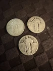 standing liberty quarter lot of 3
