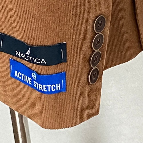Nautica Men's 42 Regular Corduroy Sport Coat Modern Fit Camel Brown NEW - 第 6/9 張圖片
