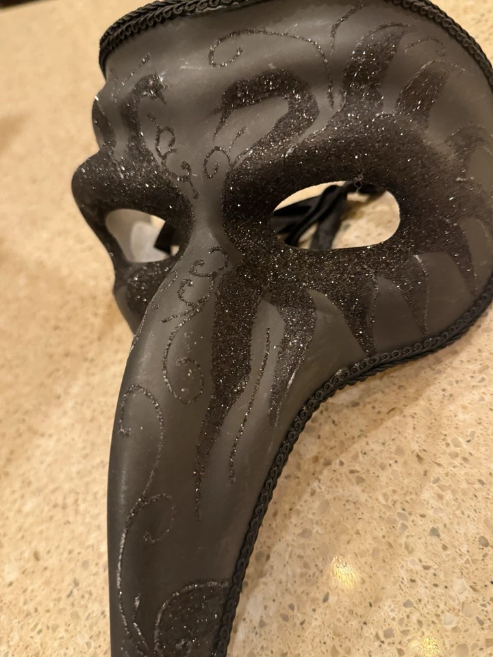 Pájaro nariz larga negro W tonal ~ Disfraz de máscara de fiesta - Usado en Excelente Condición Foto 4 de 4