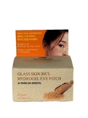 Esfolio Glass Skin Rice Hydrogel Eye Patch 3.17 Oz 60 Sheets Korean Skincare  