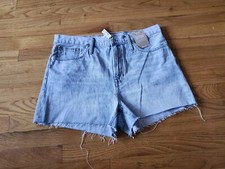 NWT Madewell The Perfect Jean Short size 32 Light Blue Raw hem