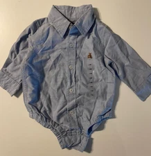 Baby Gap NWT Baby Boys 3 6 18 24 Mo. Button Up Cotton Oxford Shirt Bodysuit