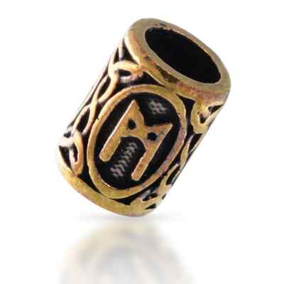 MAN Mannaz Rune Runen Futhark Haarperle Bartperle Kettenperle Bronze BRP-32-20K