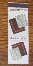 1929 US PATENT MATCHBOOK COVER: ABRAHAM & STRAUS DEPARTMENT STORE BROOKLYN NY -B