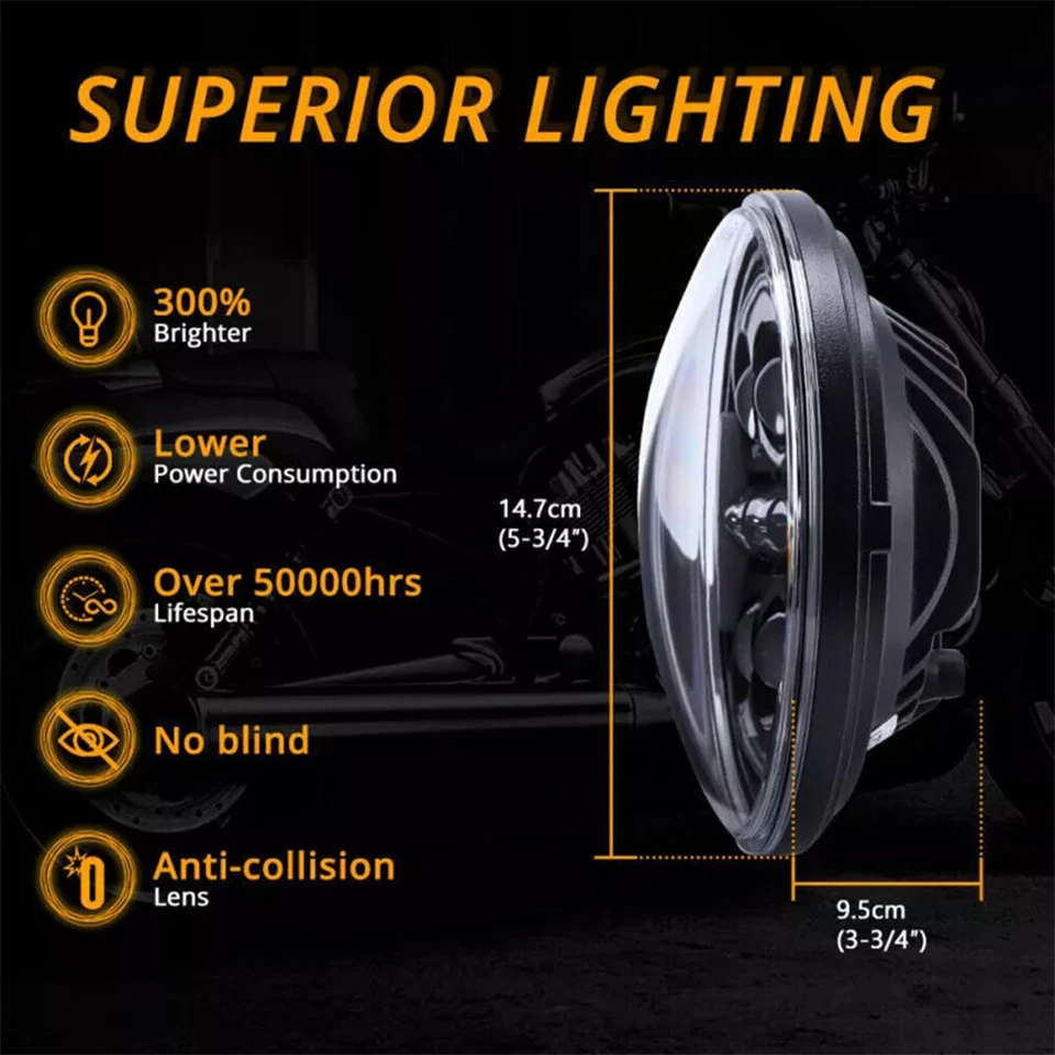 Faro proyector LED giro para Harley-Davidson Street 750 XG750 haz alto/bajo Foto 3 de 4