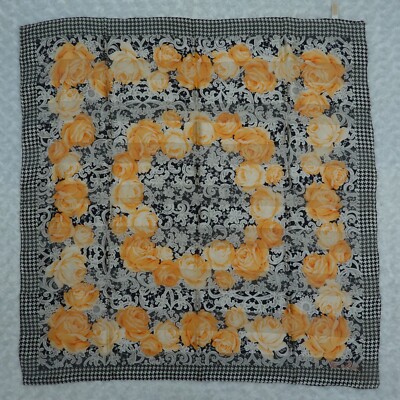 NINA RICCI Flower Orange Silk Scarf Scarves 33