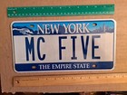 License Plate, New York, MC FIVE, Motorcycle 5, Group of 5 Cyclists in NY