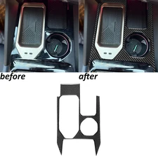 Real Carbon Fiber Water Cup Holder Panel Trim For BMW 5 Series i5 G60 G68 24-26